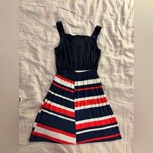 Brooklyn Industries Red, White, Blue Striped Midi Dress